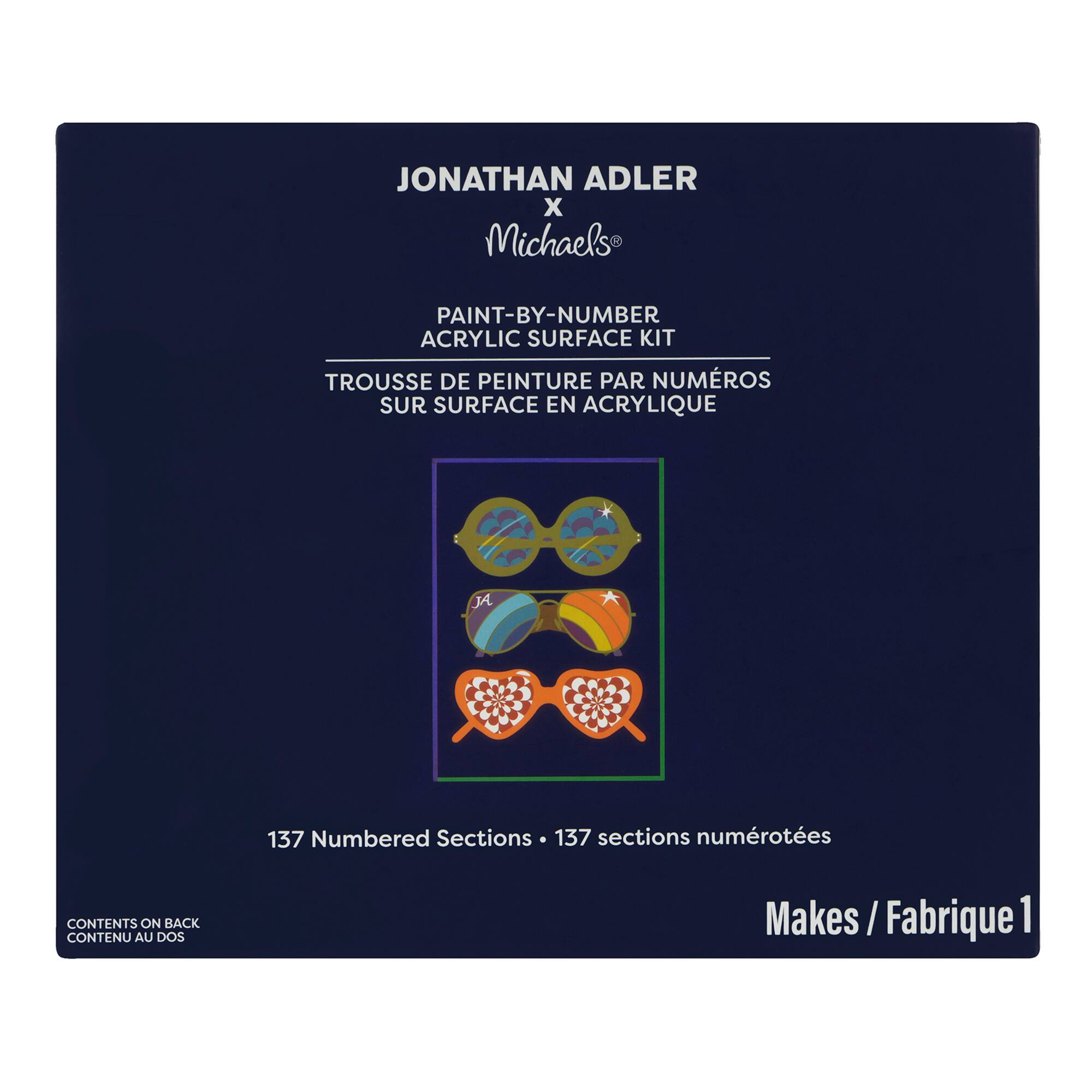 Jonathan Adler x Michaels 5" x 7" Glasses Paint-By-Number Acrylic Surface Kit